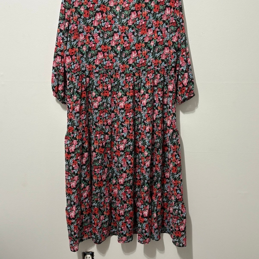 Zara Floral Dress - Red and Green